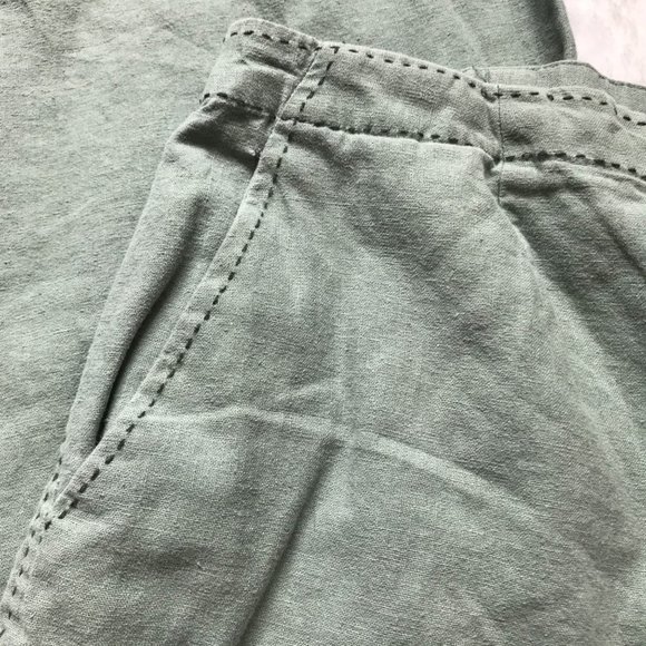 Hearts of Palm Women's Sage Green Linen, Cotton Blend Wide Leg Culottes Size 12 - Picture 8 of 9